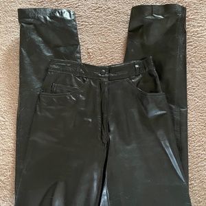 t. edwards faux black leather pants, size 4